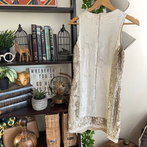 NEEDLE & THREAD Sunstone Mini Dress Gold White Sequins {J39} - Picture 4 of 7